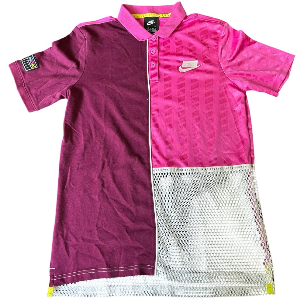 Nike Womens Sportswear Pink / White NSW Polo Collared Shirt Size XS